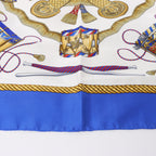 Hermès Carré 90 "LES TAMBOURS" Silk handkerchief in Blue