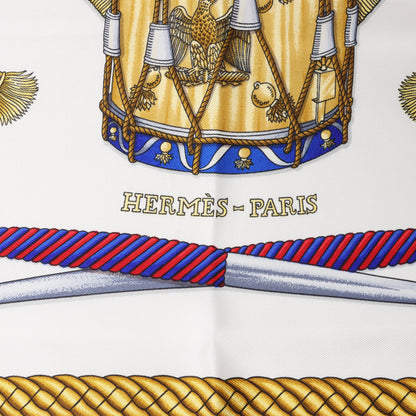 Hermès Carré 90 "LES TAMBOURS" Foulard 100% Soie en Bleu