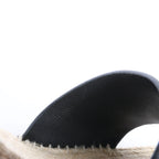 Hermès Tivoli Hemp x Leather Wedge Sole Sandals in Beige x Black 191098Z, Size EU 37