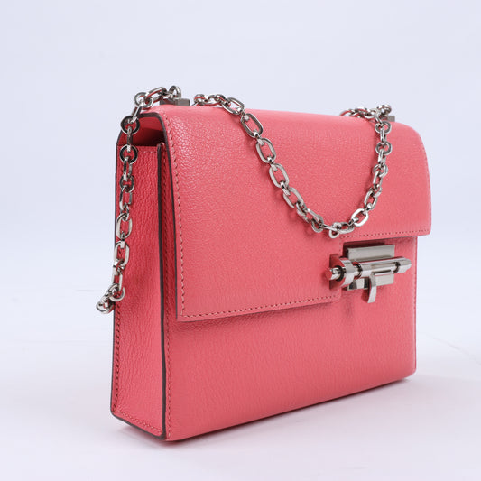 HERMES Verrou Chain Mini Chèvre Mysore Rose Ete Sac à Bandoulière Argenté Ferrures En Métal C: 2018
