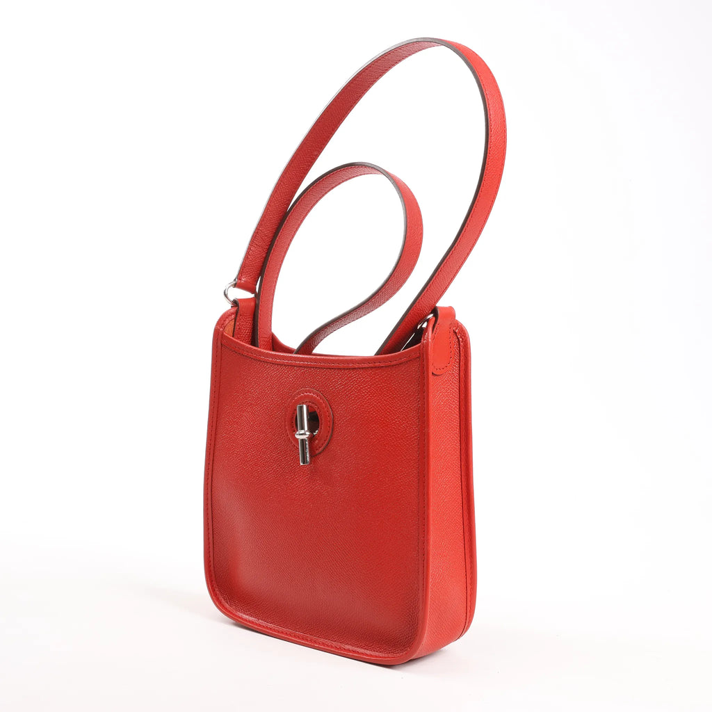 Hermes Vespa TPM Veau Epsom Shoulder Bag in Rouge vif □H: 2004