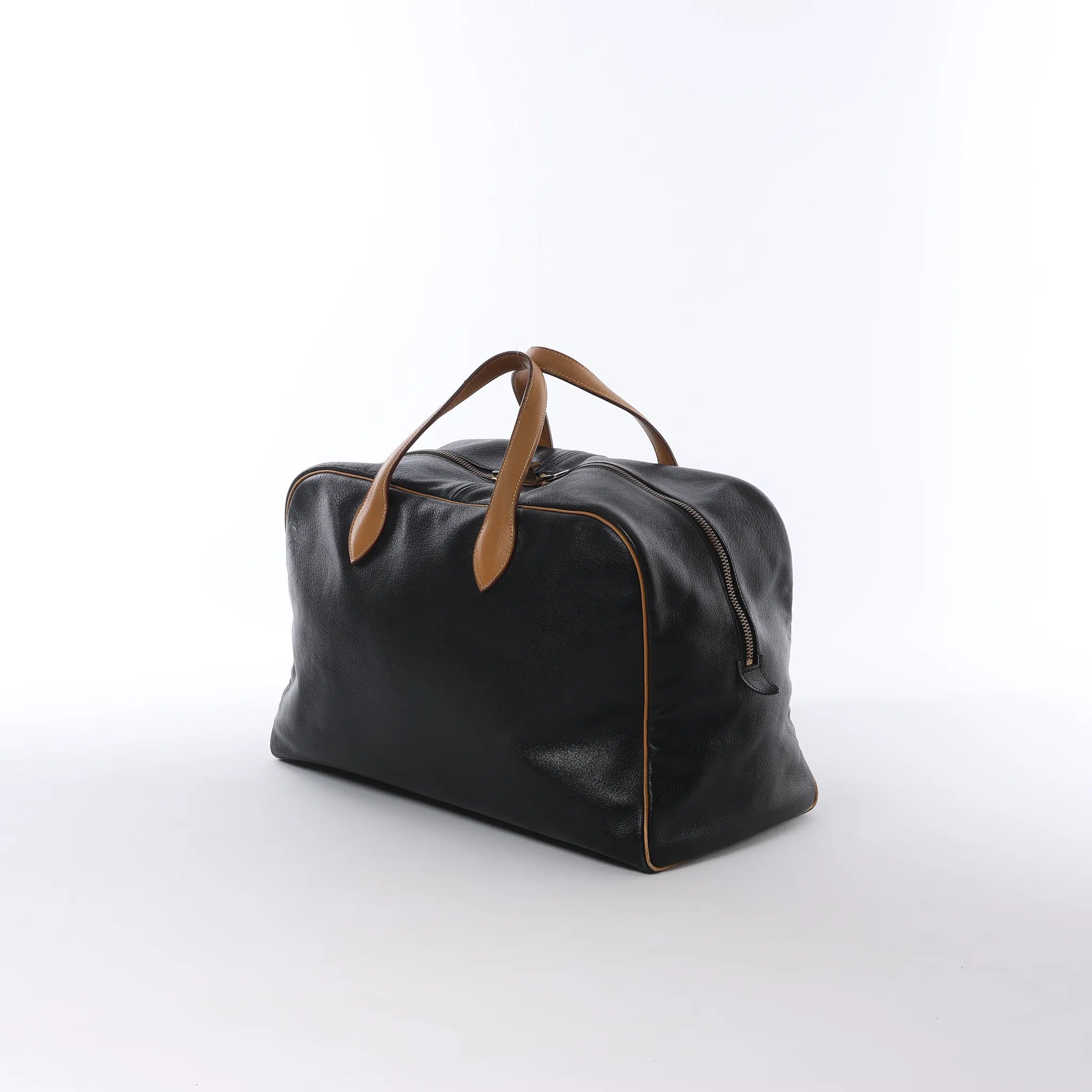 HERMES Victoria 43 Ardennes Handbag in Black ○G:1977