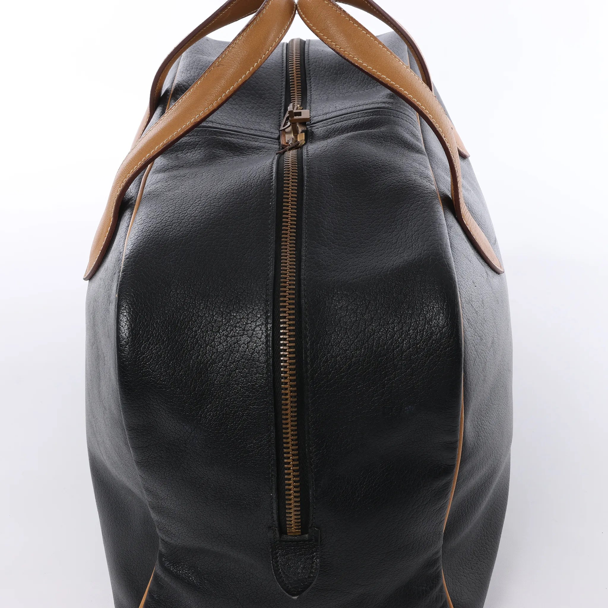 HERMES Victoria 43 Ardennes Handbag in Black ○G:1977