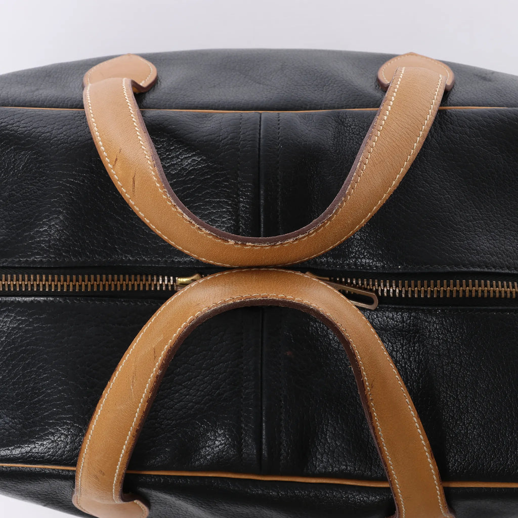 HERMES Victoria 43 Ardennes Handbag in Black ○G:1977