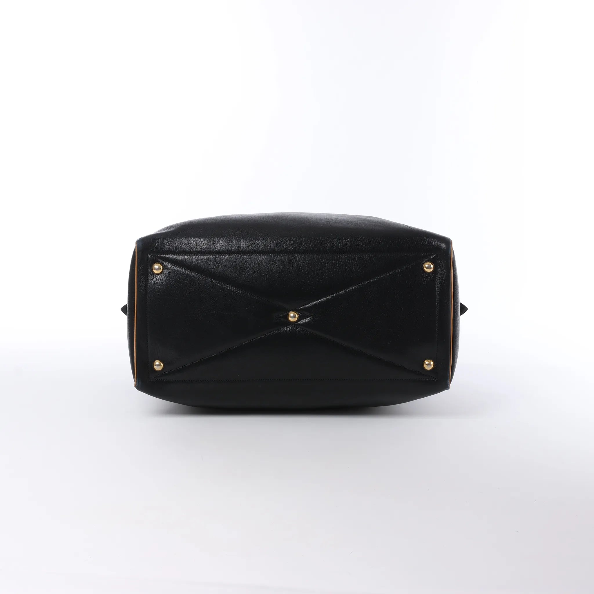 HERMES Victoria 43 Ardennes Handbag in Black ○G:1977