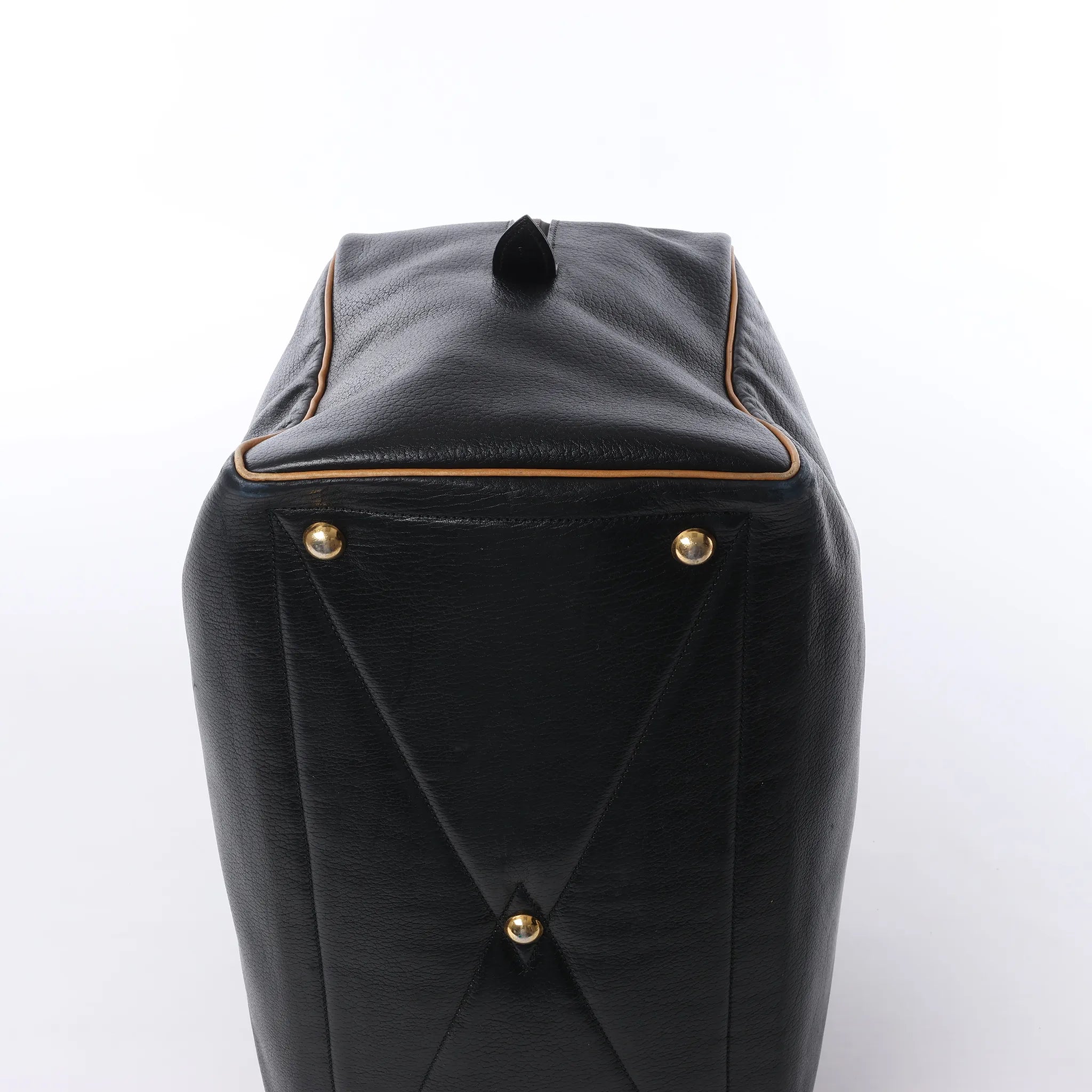 HERMES Victoria 43 Ardennes Handbag in Black ○G:1977