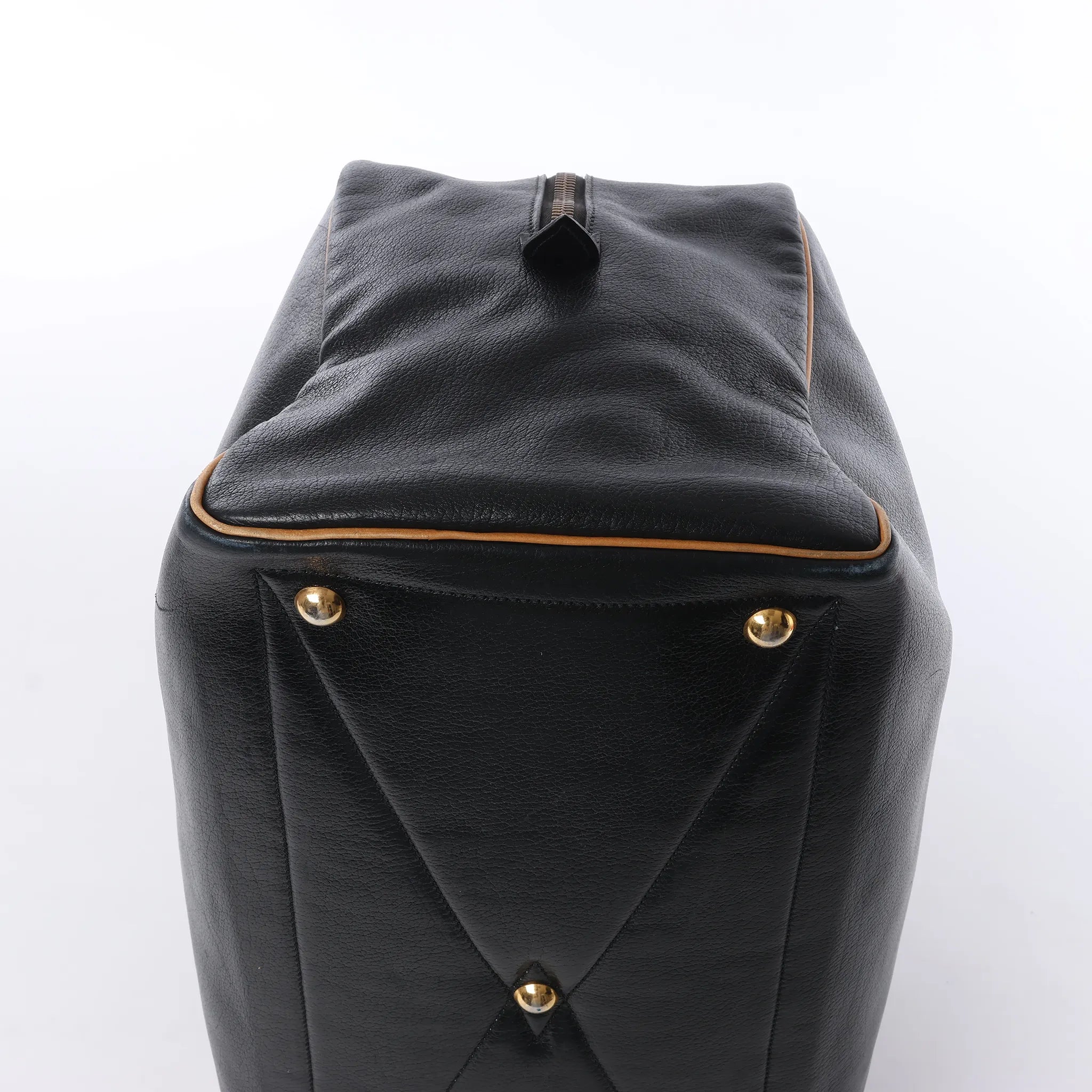 HERMES Victoria 43 Ardennes Handbag in Black ○G:1977