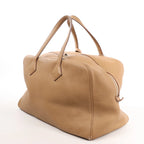 HERMES Victoria 43 Taurillon Clemence Handbag in Brown □L: 2008