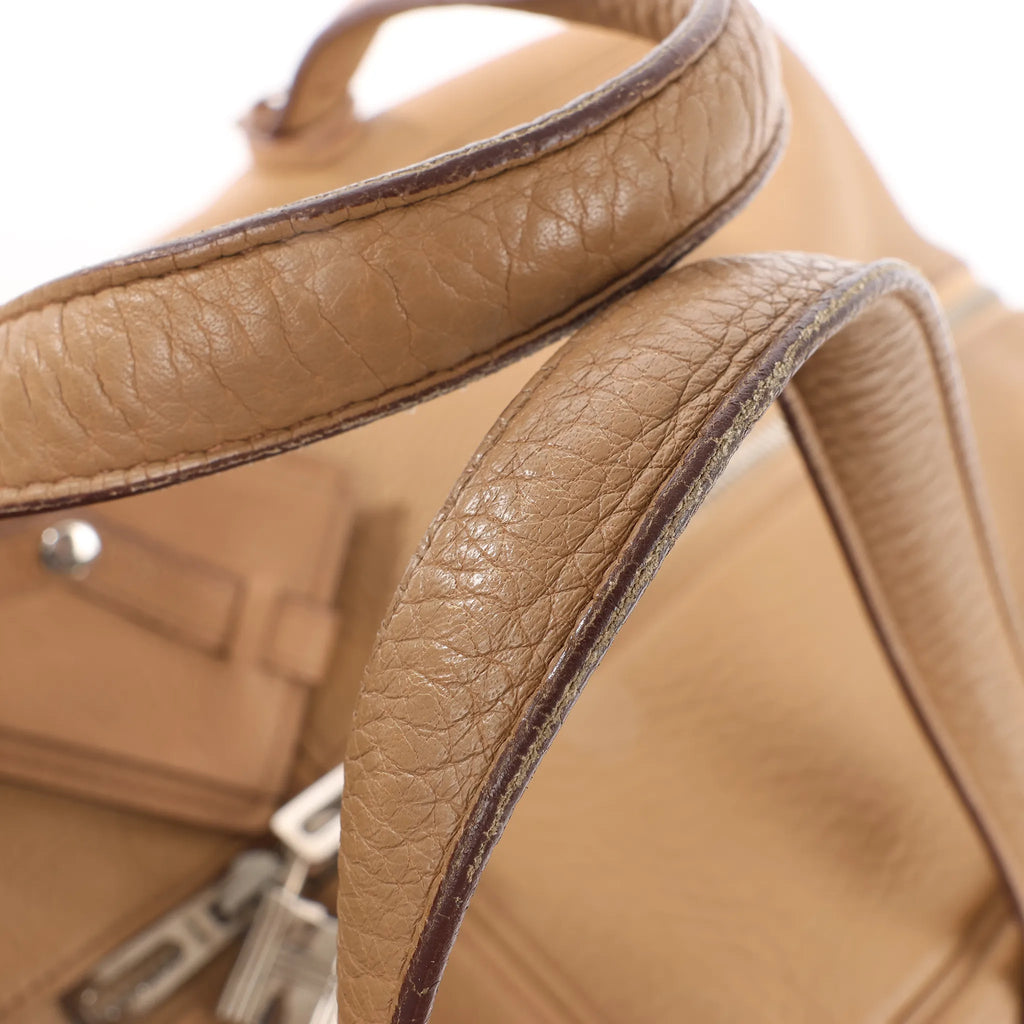 HERMES Victoria 43 Taurillon Clemence Handbag in Brown □L: 2008