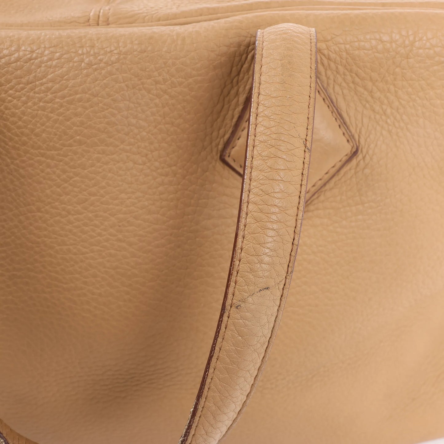 HERMES Victoria 43 Taurillon Clemence Handbag in Brown □L: 2008