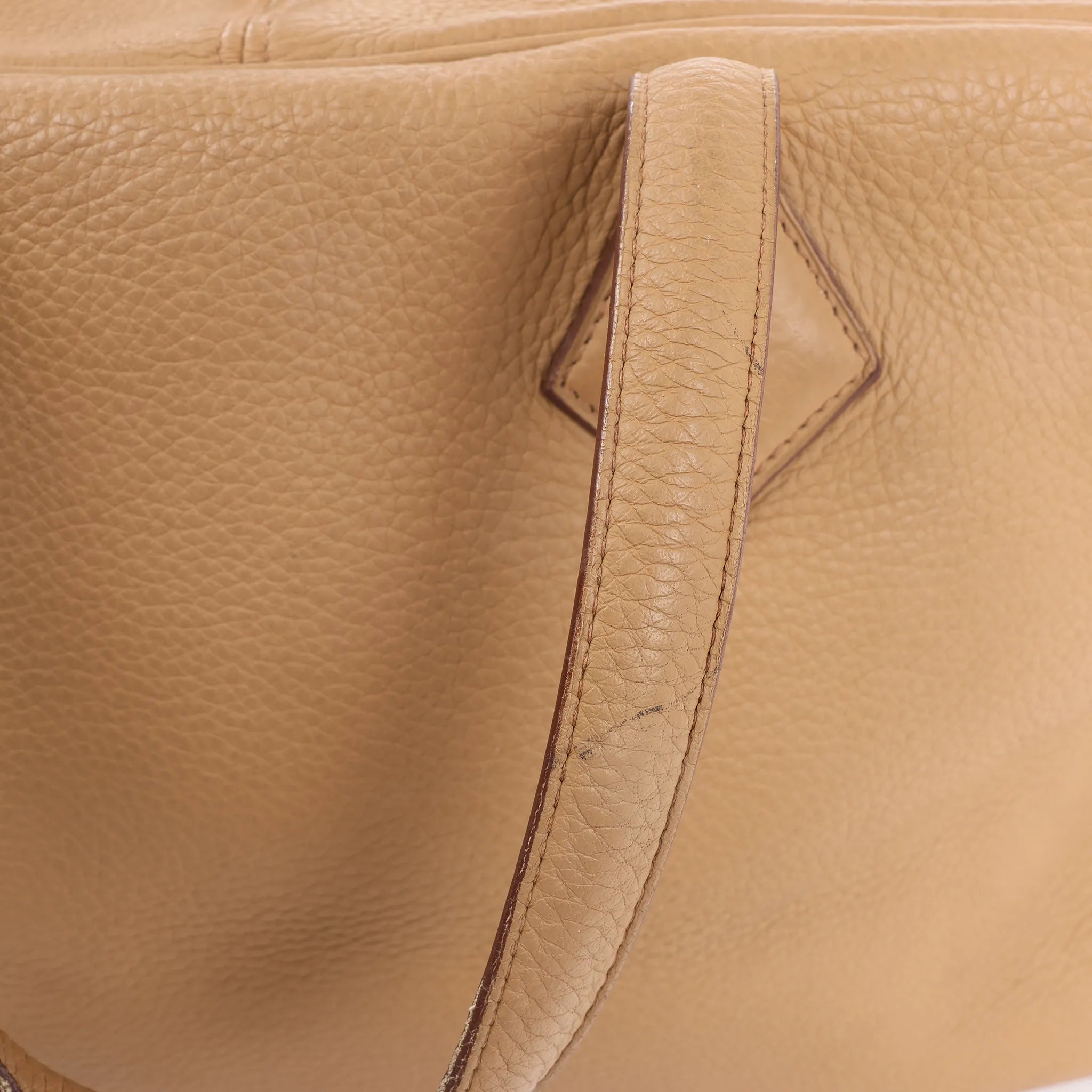HERMES Victoria 43 Taurillon Clemence Handbag in Brown □L: 2008