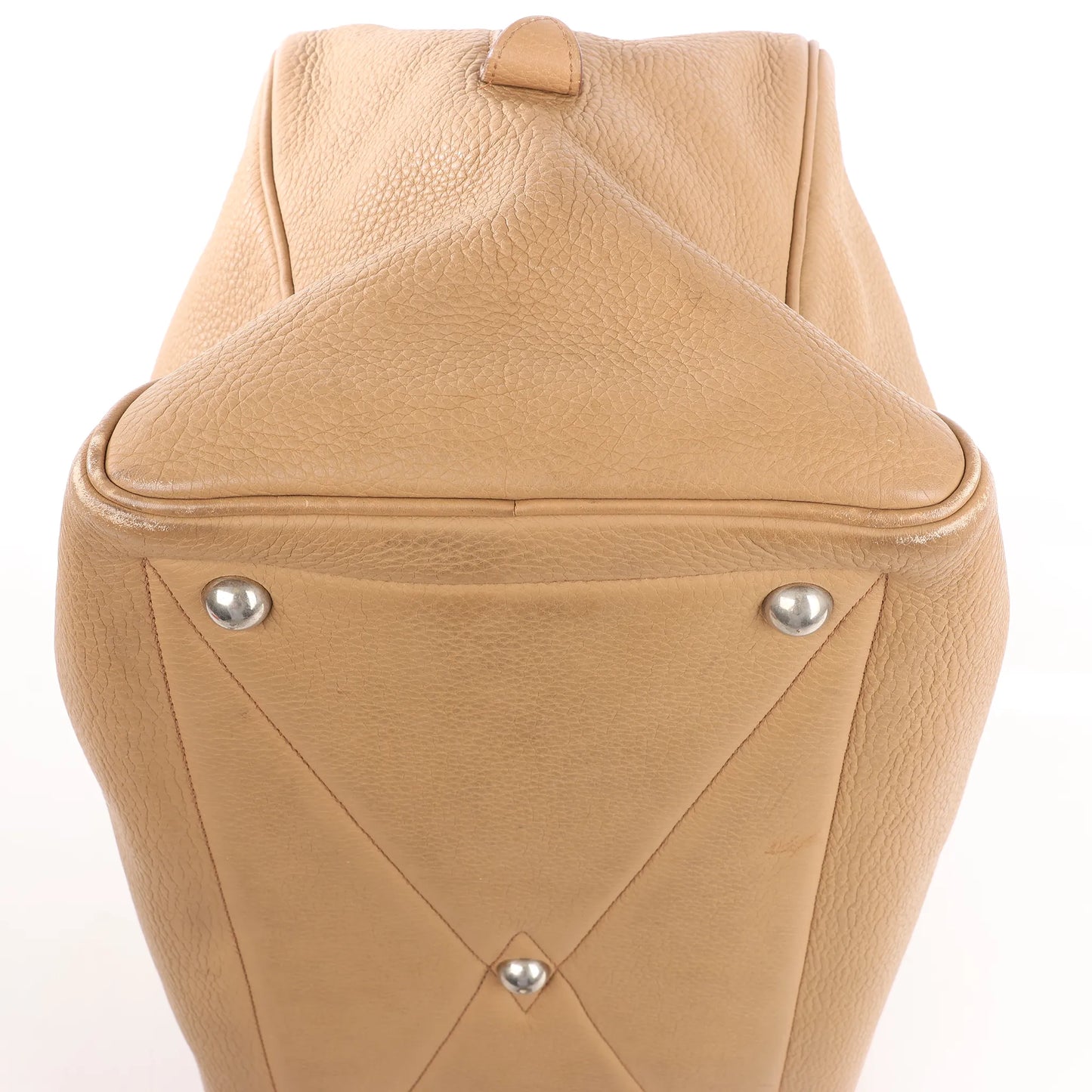 HERMES Victoria 43 Taurillon Clemence Handbag in Brown □L: 2008