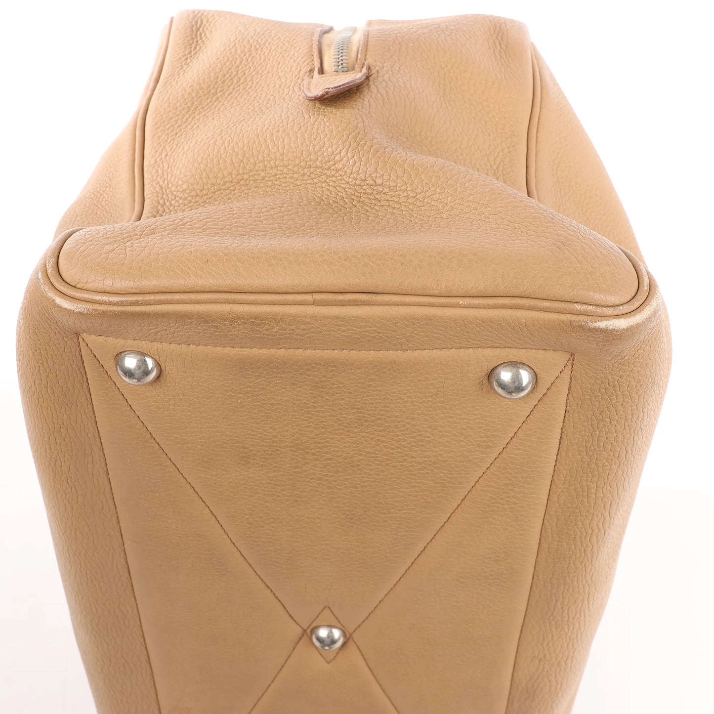 HERMES Victoria 43 Taurillon Clemence Handbag in Brown □L: 2008