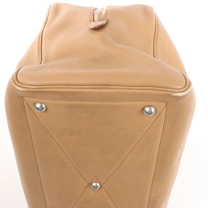 HERMES Victoria 43 Taurillon Clemence Handbag in Brown □L: 2008