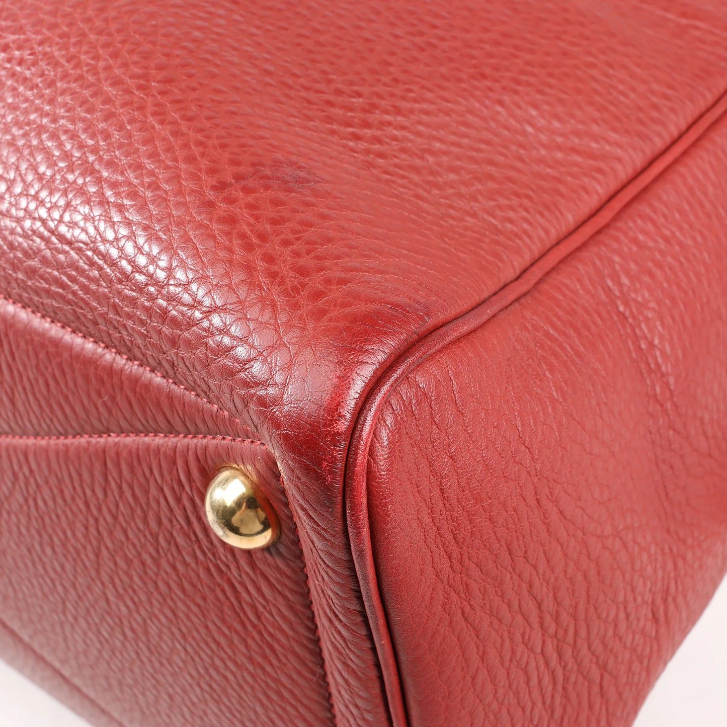 HERMES Victoria 43 Taurillon Clemence Gold Metal Fittings in Rouge H □D: 2000