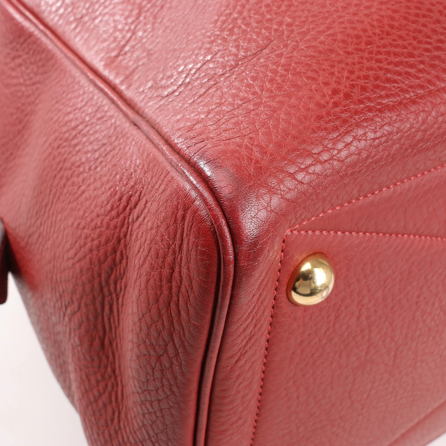 HERMES Victoria 43 Taurillon Clemence Gold Metal Fittings in Rouge H □D: 2000