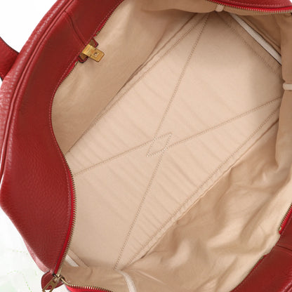 HERMES Victoria 43 Taurillon Clemence Gold Metal Fittings in Rouge H □D: 2000