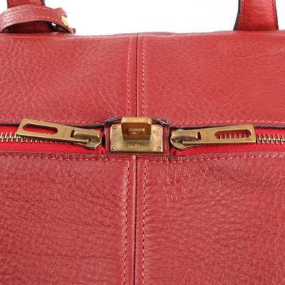 HERMES Victoria 43 Taurillon Clemence Gold Metal Fittings in Rouge H □D: 2000