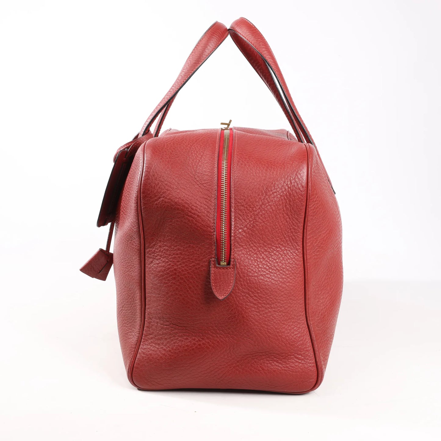 HERMES Victoria 43 Taurillon Clemence Gold Metal Fittings in Rouge H □D: 2000
