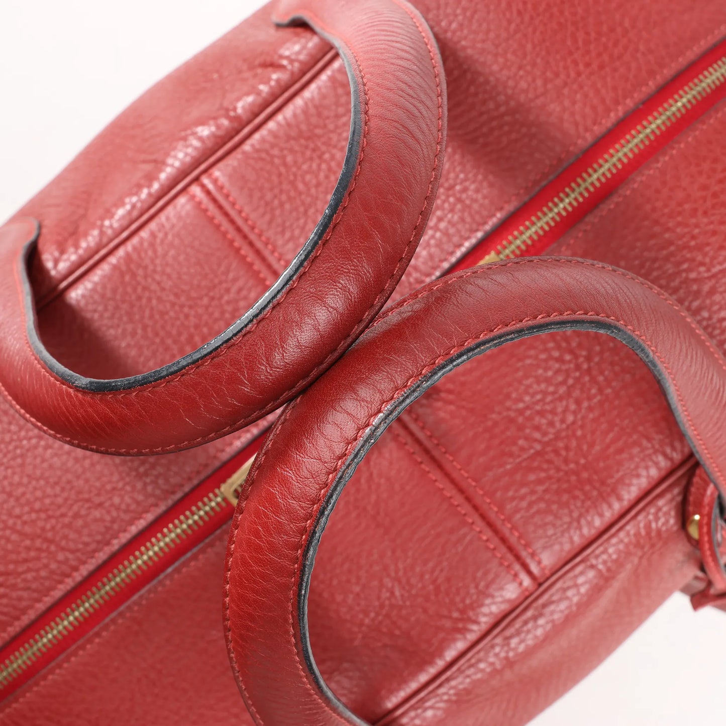 HERMES Victoria 43 Taurillon Clemence Gold Metal Fittings in Rouge H □D: 2000