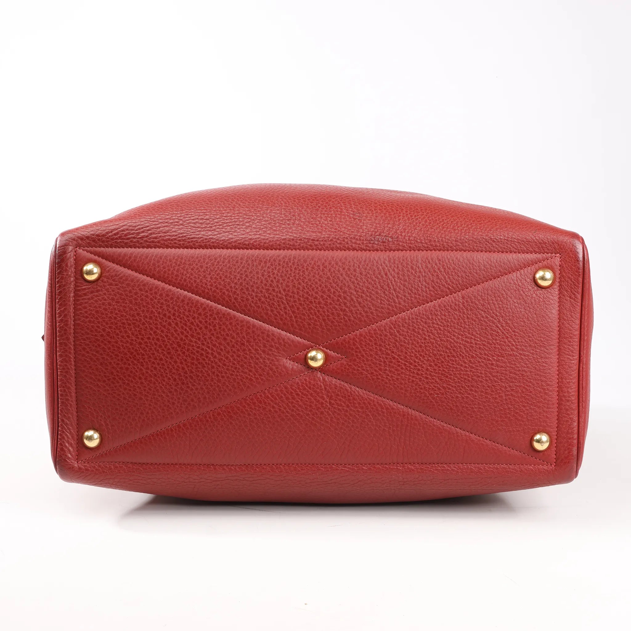 HERMES Victoria 43 Taurillon Clemence Gold Metal Fittings in Rouge H □D: 2000