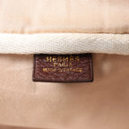 HERMES Victoria 50 Taurillon Clemence Handbag in Brown □C: 1999