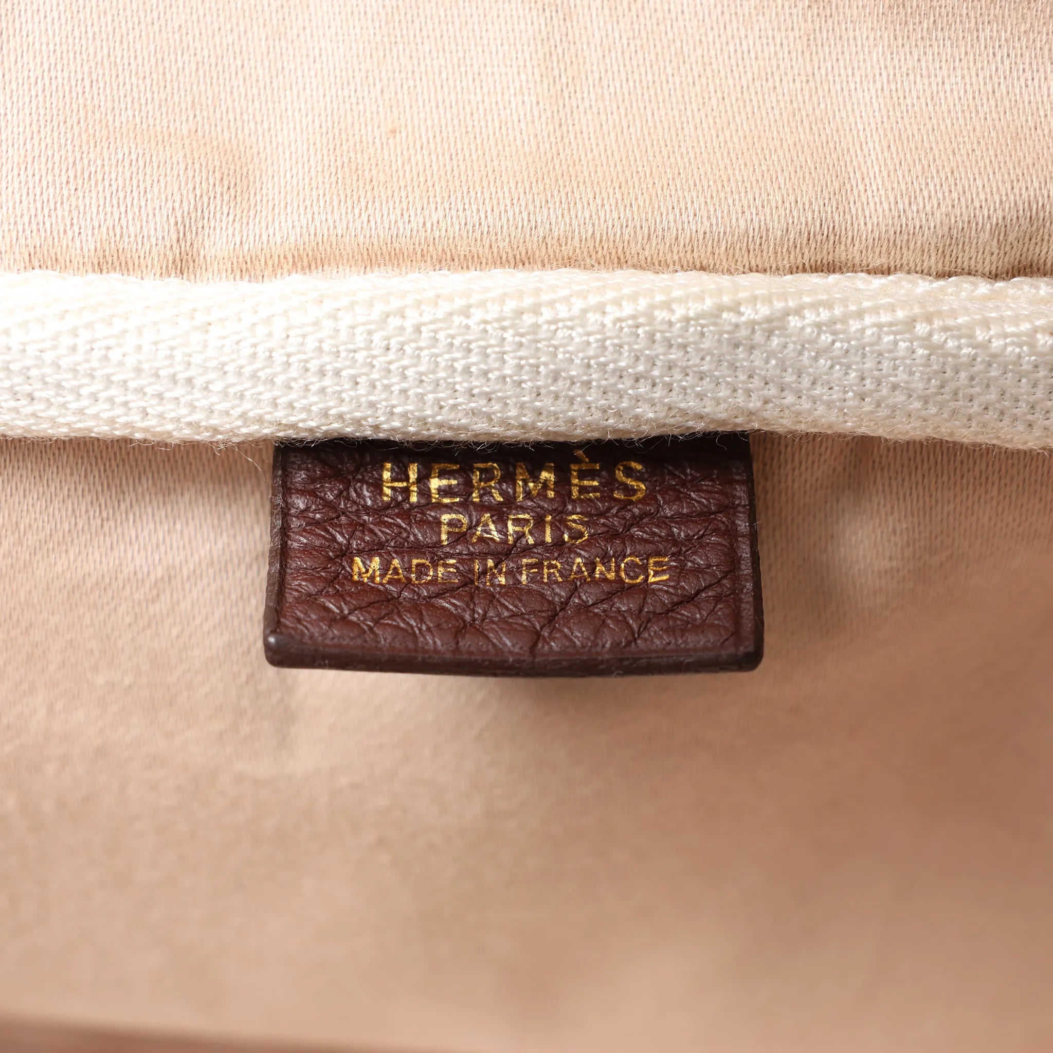 HERMES Victoria 50 Taurillon Clemence Handbag in Brown □C: 1999