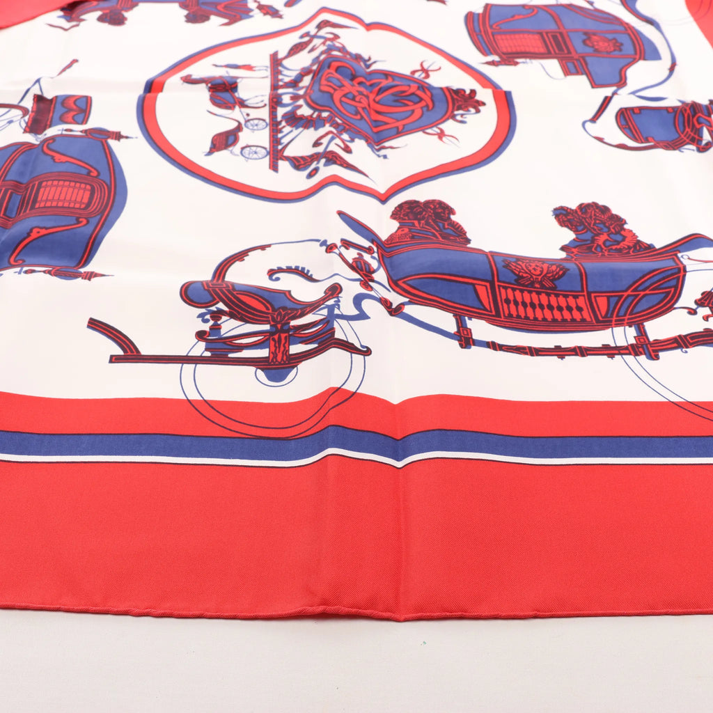 Hermès Carré 90 "Ex Libris" Silk handkerchief in Red