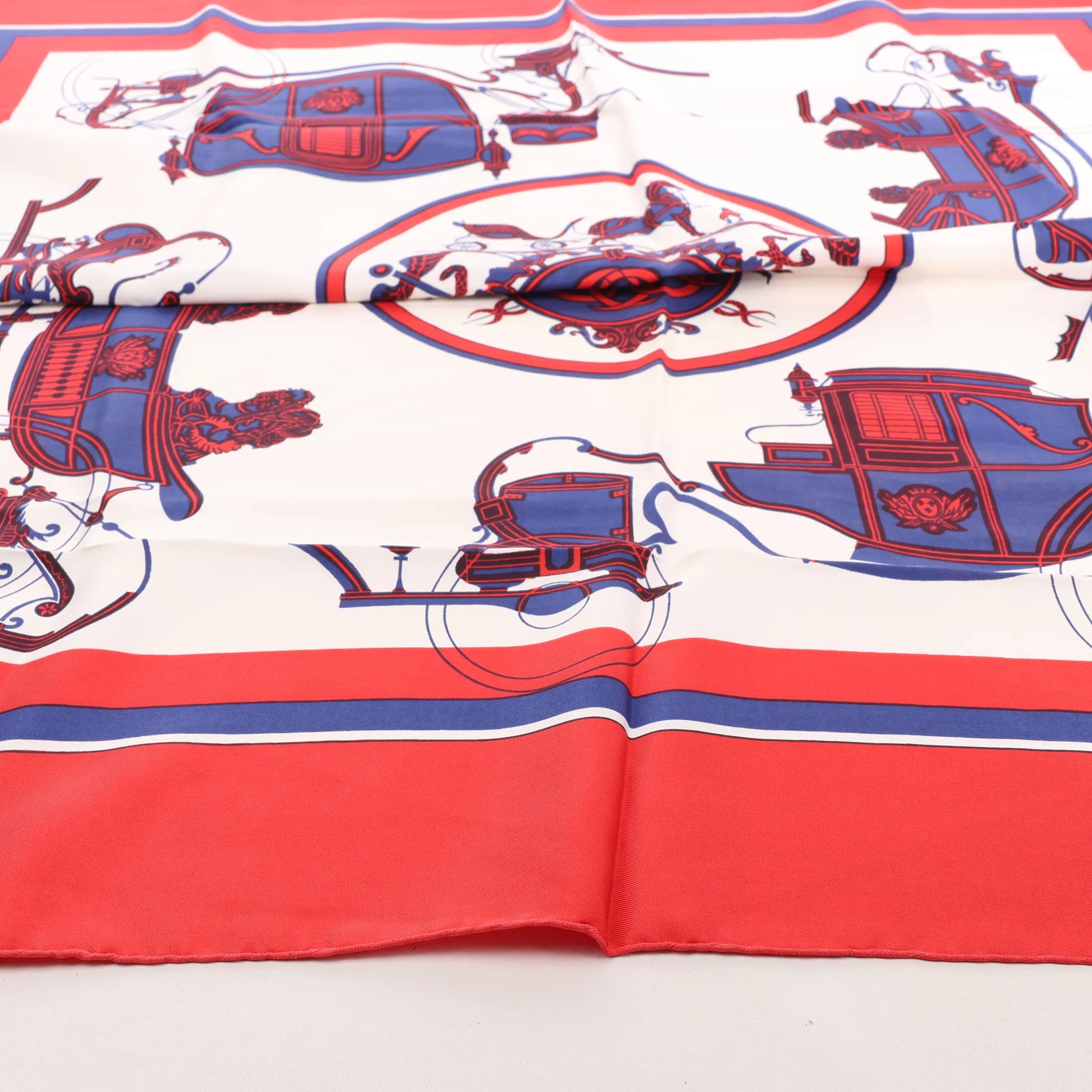 Hermès Carré 90 "Ex Libris" Silk handkerchief in Red