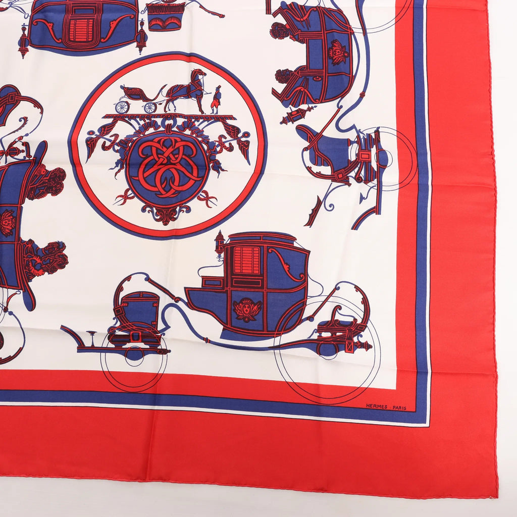 Hermès Carré 90 "Ex Libris" Silk handkerchief in Red