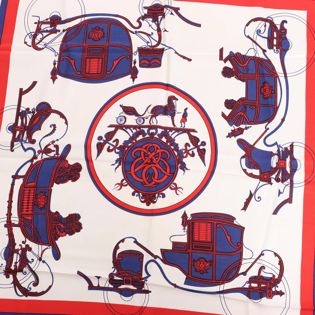 Hermès Carré 90 "Ex Libris" Silk handkerchief in Red