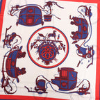 Hermès Carré 90 "Ex Libris" Silk handkerchief in Red