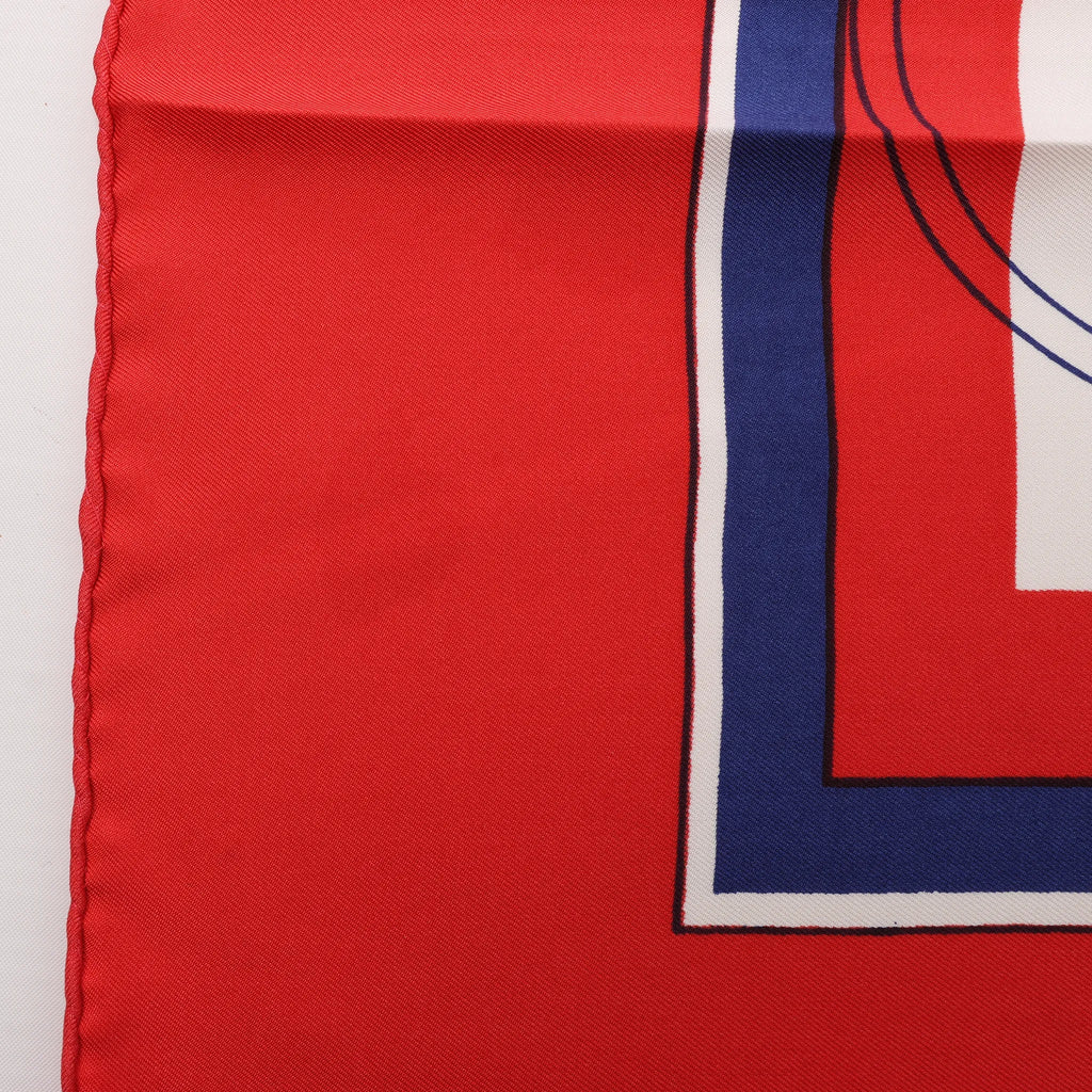 Hermès Carré 90 "Ex Libris" Silk handkerchief in Red