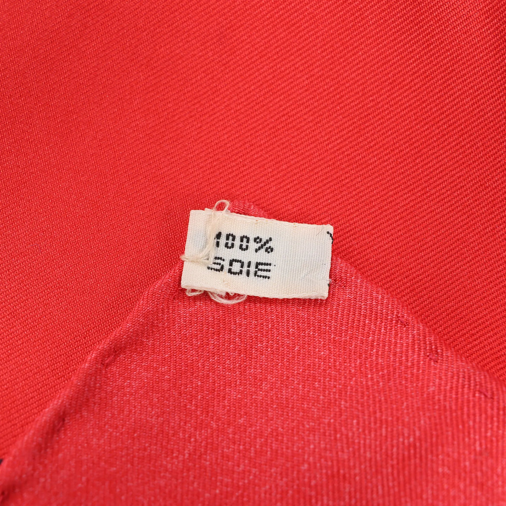 Hermès Carré 90 "Ex Libris" Silk handkerchief in Red