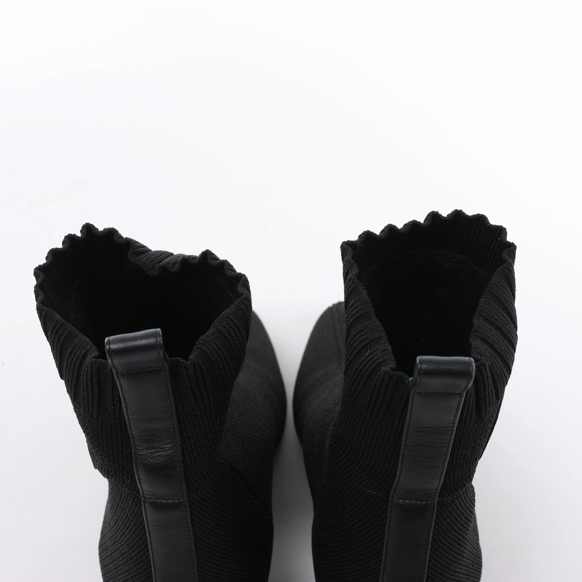 Hermès Volver Leather x Fabric Ankle Boots in Black 192034Z, Size EU 37