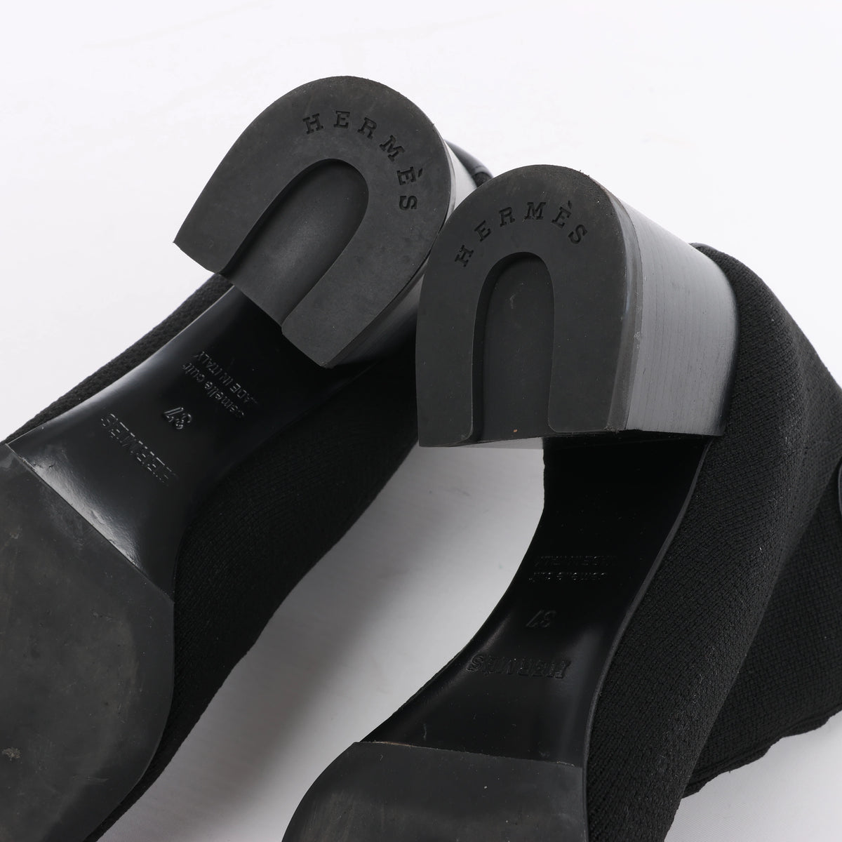 Hermès Volver Leather x Fabric Ankle Boots in Black 192034Z, Size EU 37