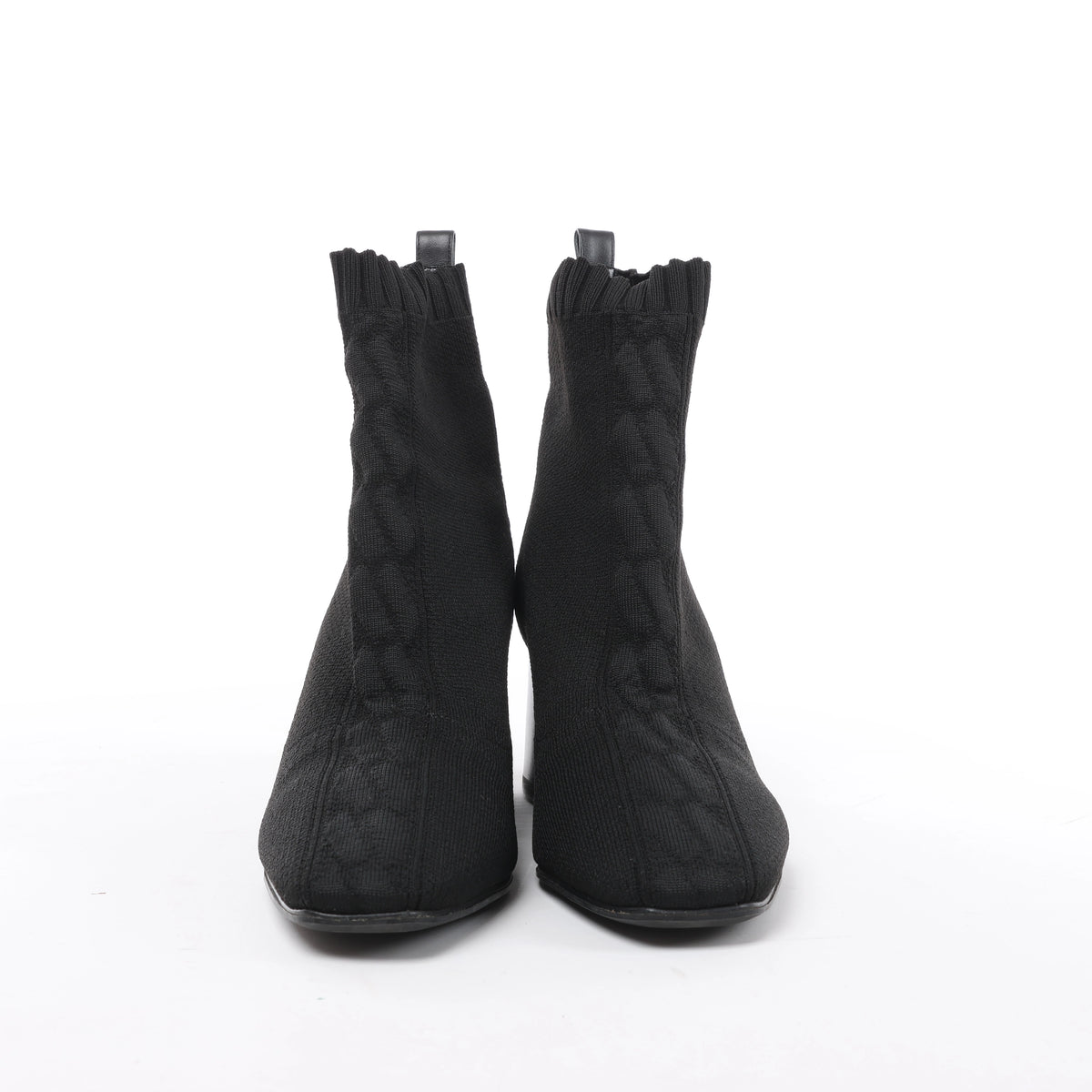 Hermès Volver Leather x Fabric Ankle Boots in Black 192034Z, Size EU 37
