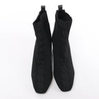 Hermès Volver Leather x Fabric Ankle Boots in Black 192034Z, Size EU 37