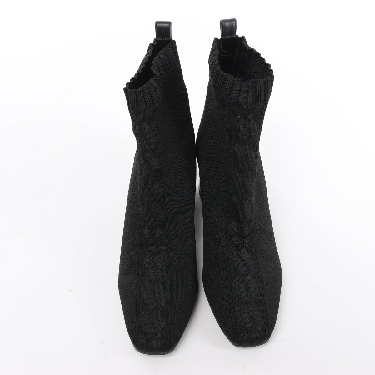 Hermès Volver Leather x Fabric Ankle Boots in Black 192034Z, Size EU 37