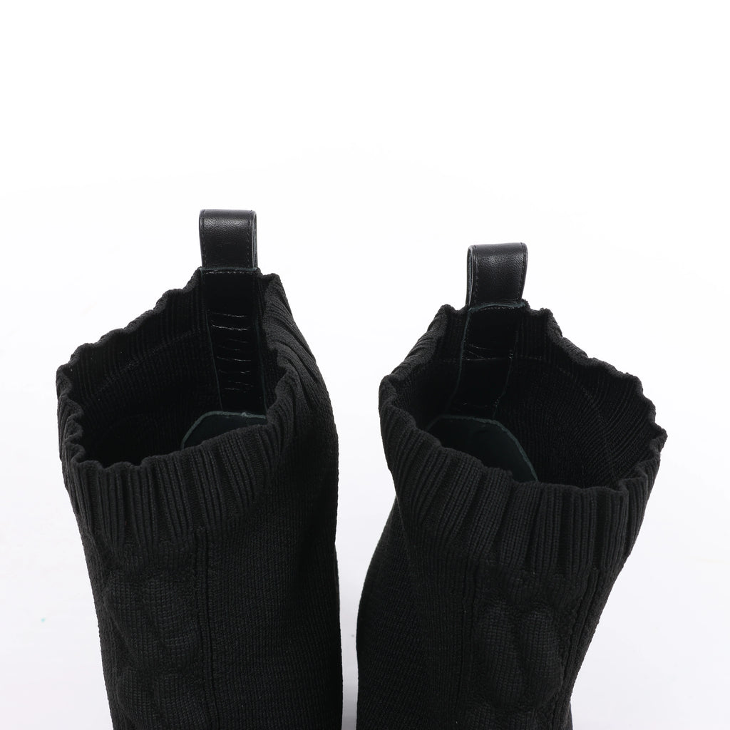Hermès Volver Leather x Fabric Ankle Boots in Black 192034Z, Size EU 37