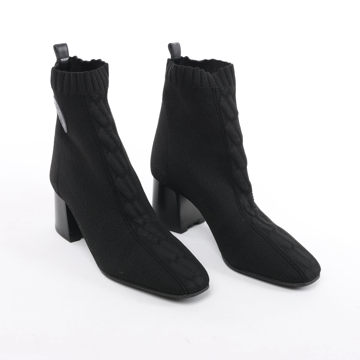 Hermès Volver Leather x Fabric Ankle Boots in Black 192034Z, Size EU 37