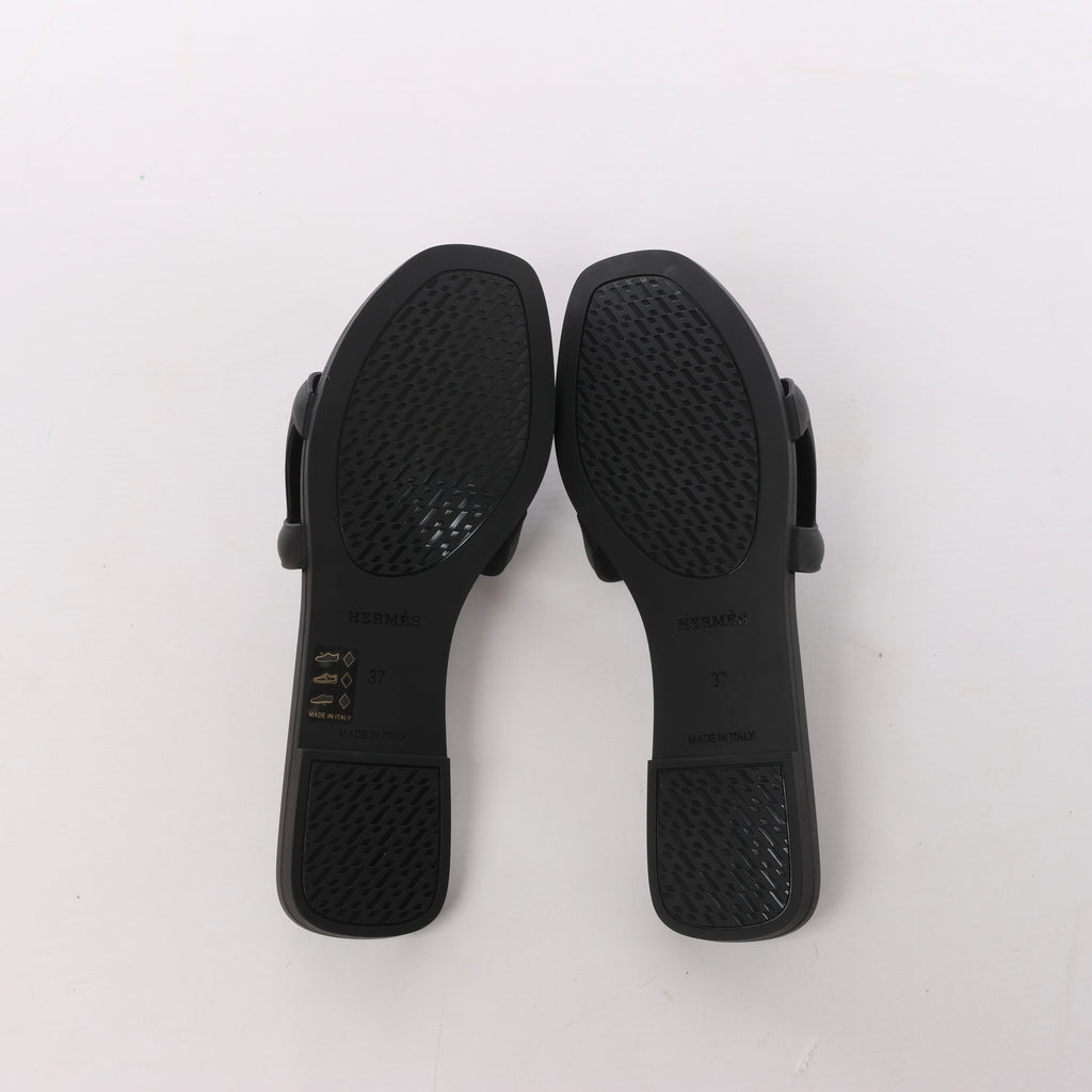Sandalias de goma Rivage de HERMES en negro, talla 36 UE