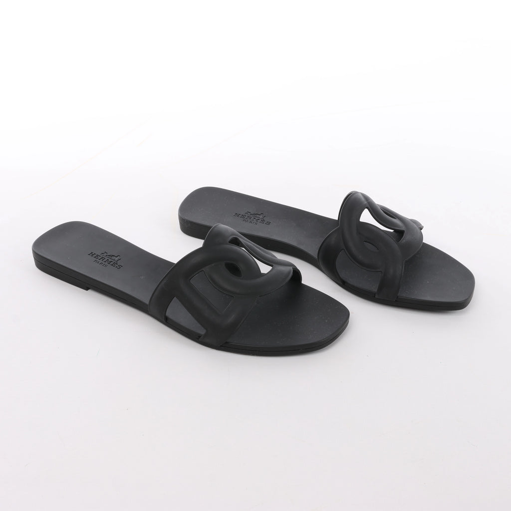 Sandalias de goma Rivage de HERMES en negro, talla 36 UE