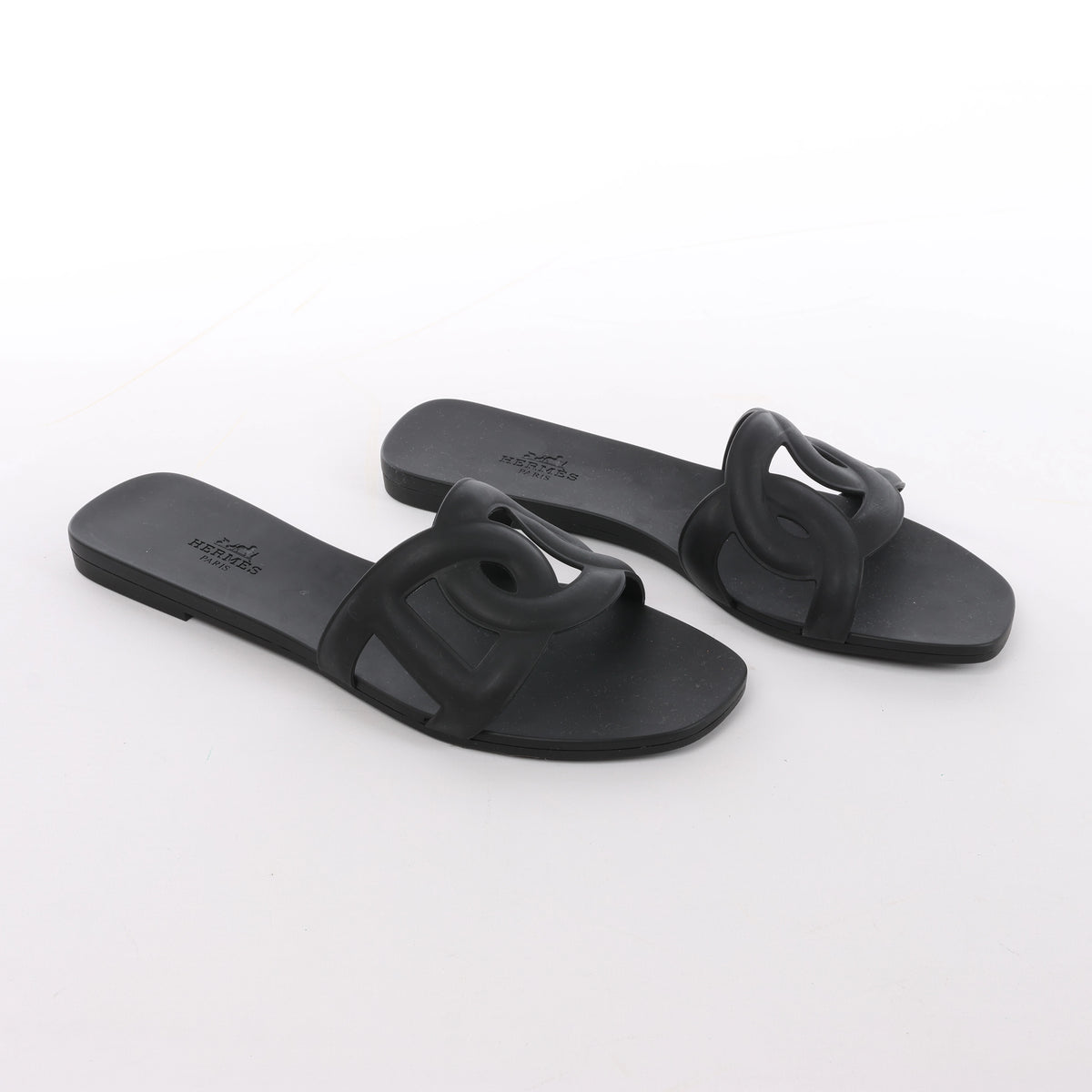 Sandalias de goma Rivage de HERMES en negro, talla 36 UE
