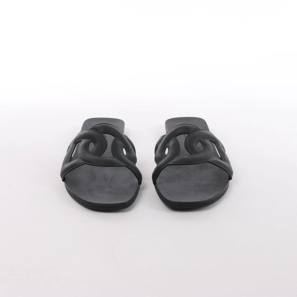 Sandalias de goma Rivage de HERMES en negro, talla 36 UE