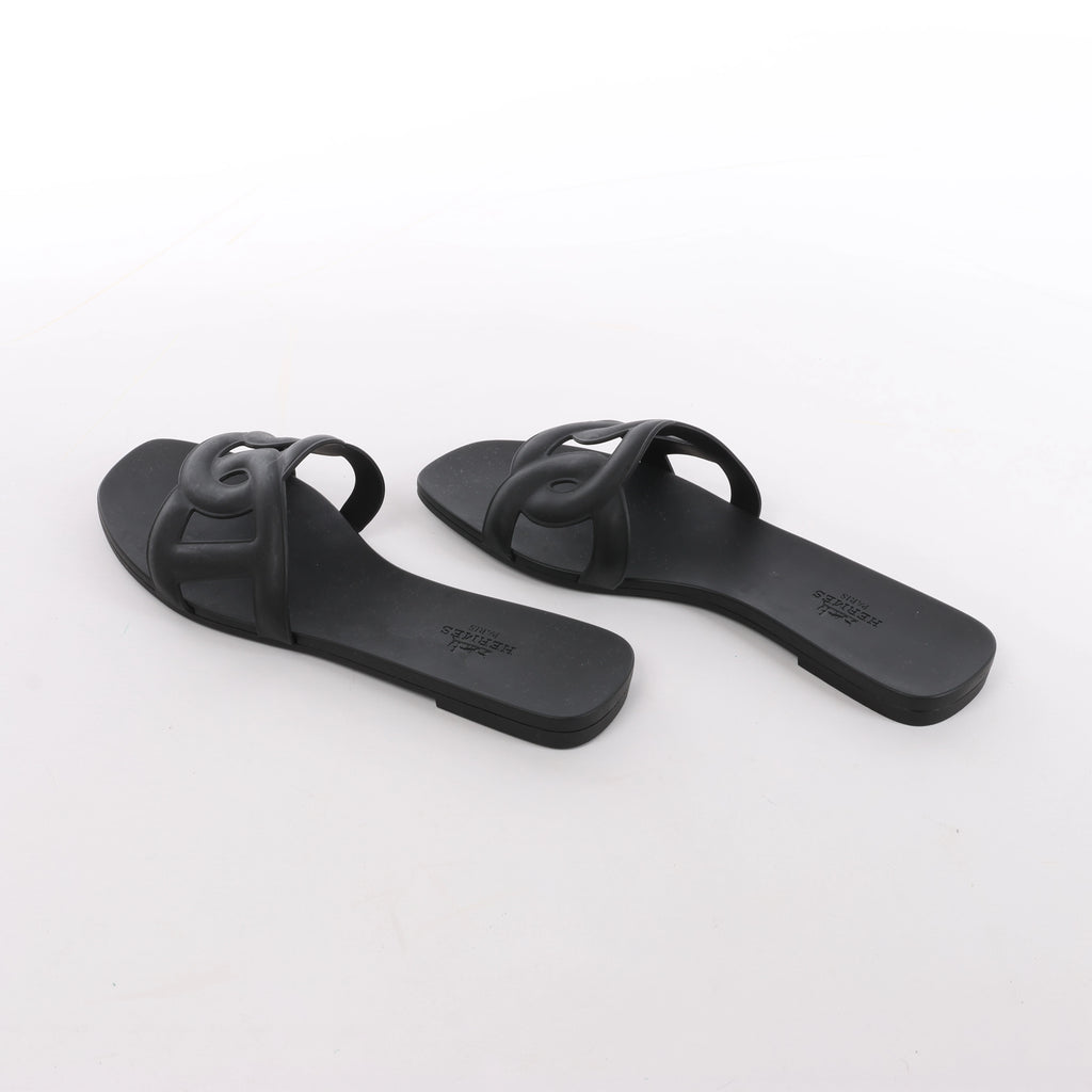 Sandalias de goma Rivage de HERMES en negro, talla 36 UE