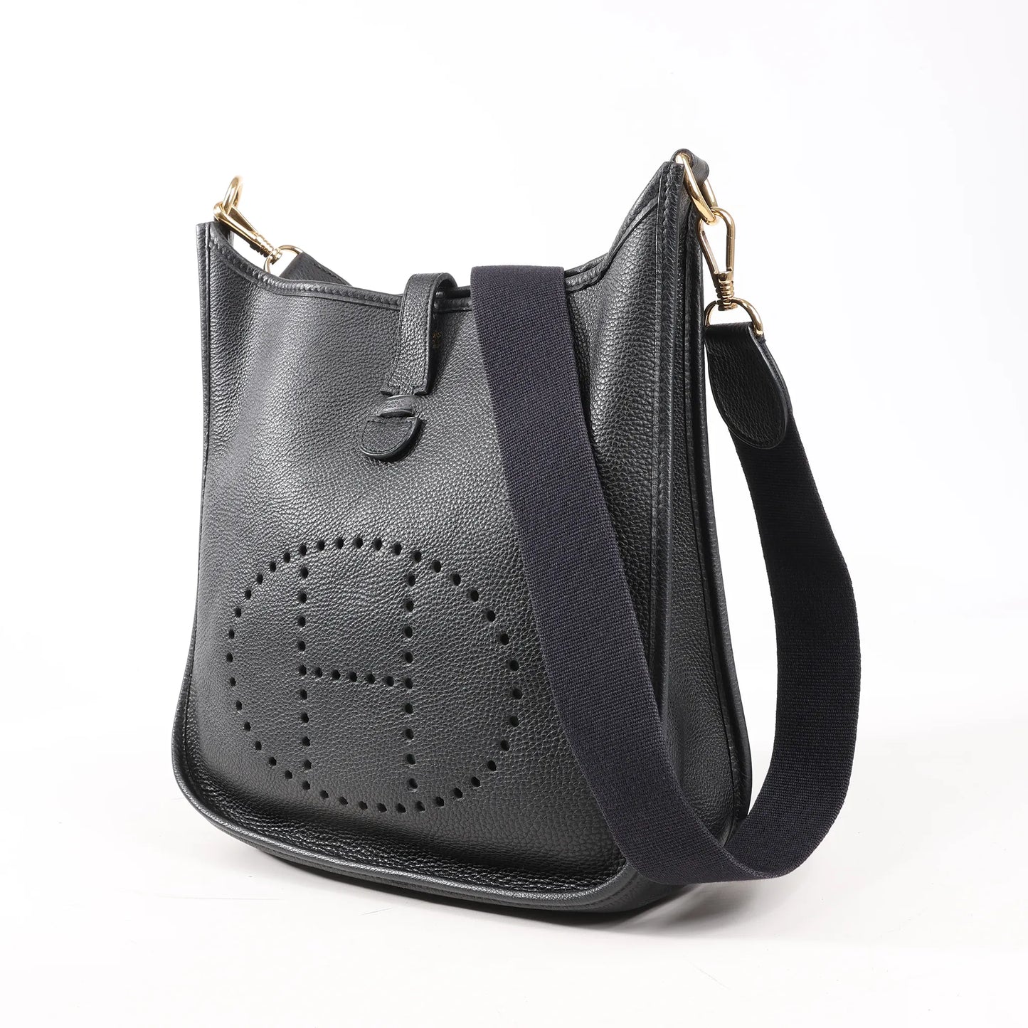 Hermes Evelyne 1 29 PM Togo Leather Shoulder Bag in Black □G:2003
