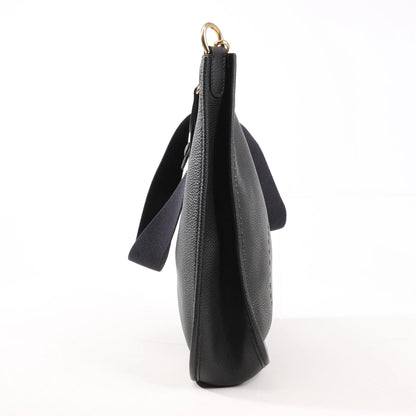 Hermes Evelyne 1 29 PM Togo Leather Shoulder Bag in Black □G:2003