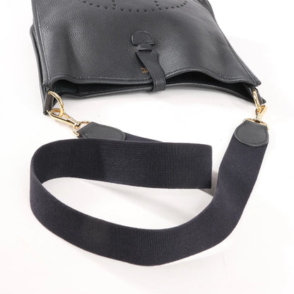 Hermes Evelyne 1 29 PM Togo Leather Shoulder Bag in Black □G:2003