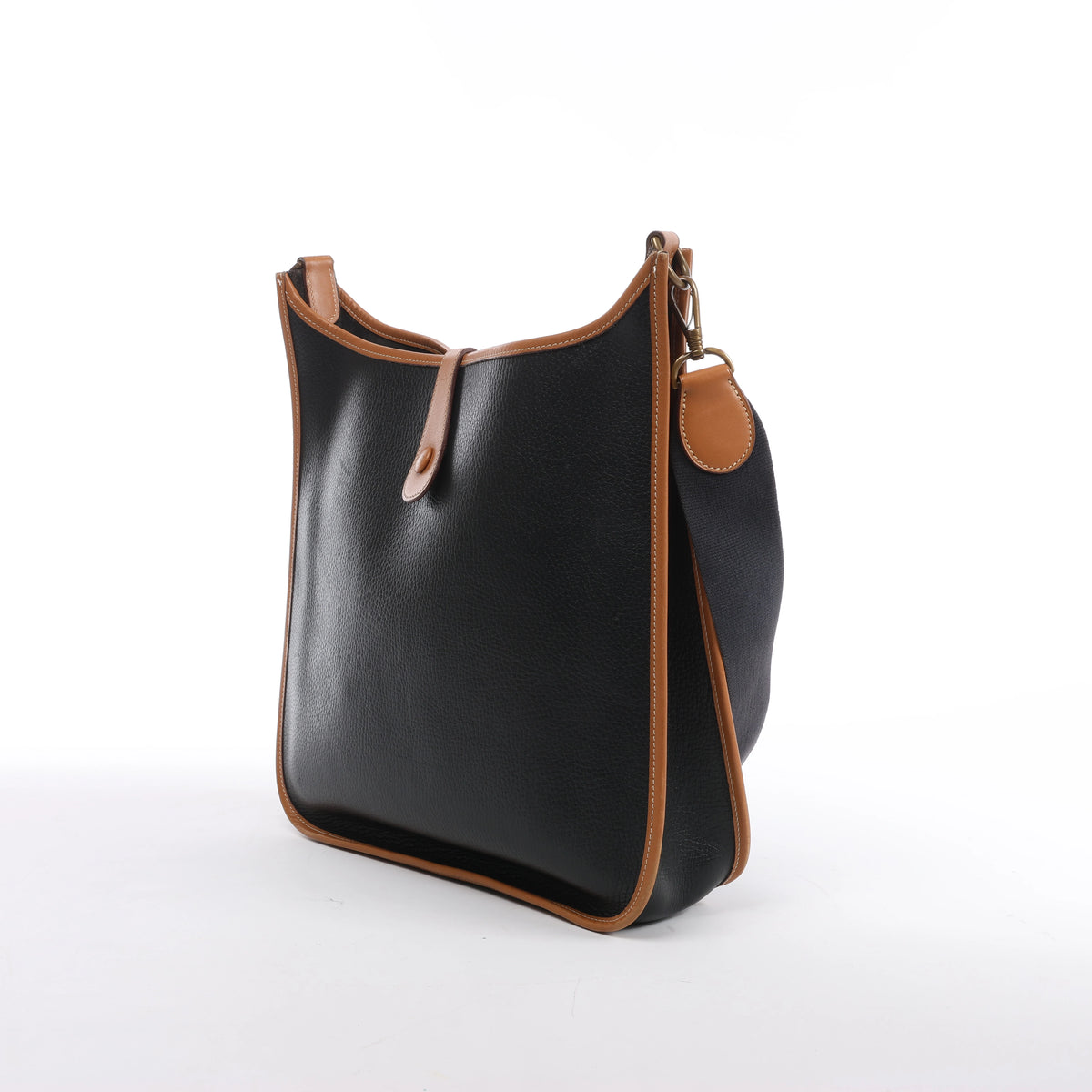 Hermès Evelyn I 33 GM Ardennes Leather Shoulder Bag in Black x Brown ○S:1989